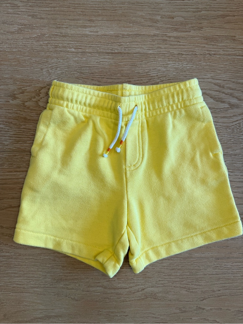 Janie and Jack Boys Sz 4 Sunny Yellow Drawstring Sweat Shorts